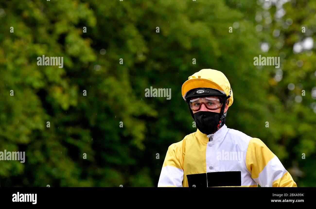 Charlie Bishop at Lingfield Racecourse. Stock Photo