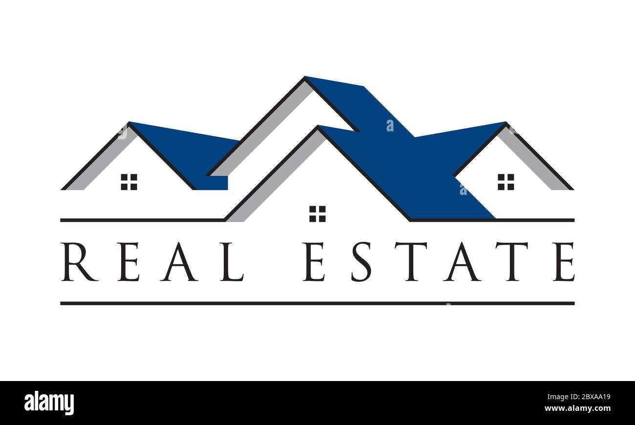 blue real estate logo design template Stock Vector Image & Art - Alamy