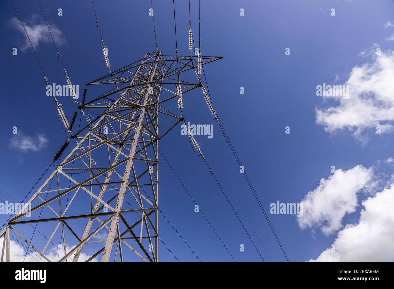 Electricity pylon, Deeside, North Wales Stock Photo