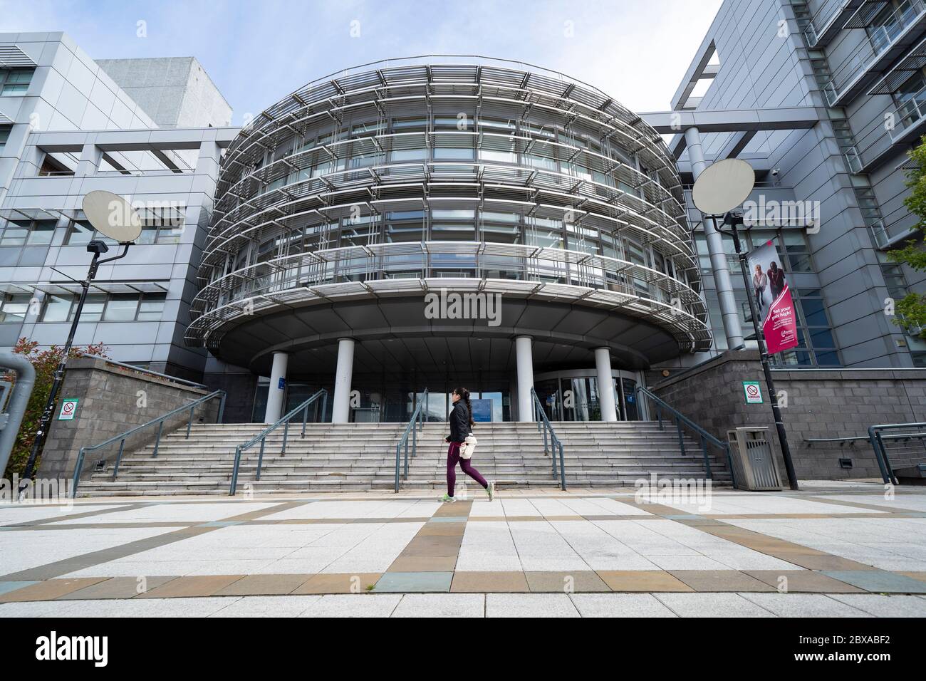 Exterior view of campus during covid-19 lockdown of Glasgow Caledonian University, Glasgow, Scotland, UK Stock Photo