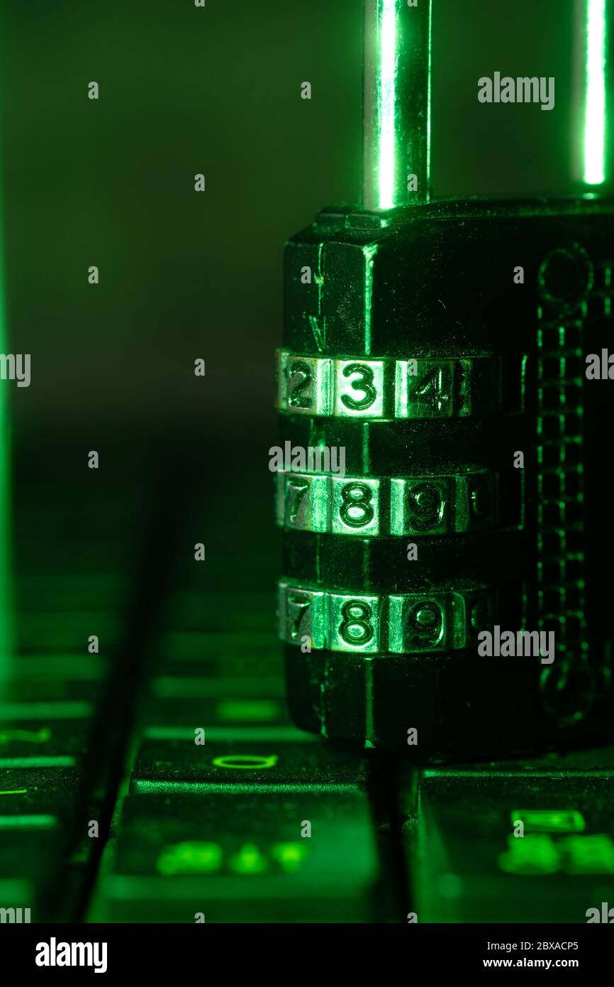 Padlock on keyboard . Internet data privacy information security concept Stock Photo