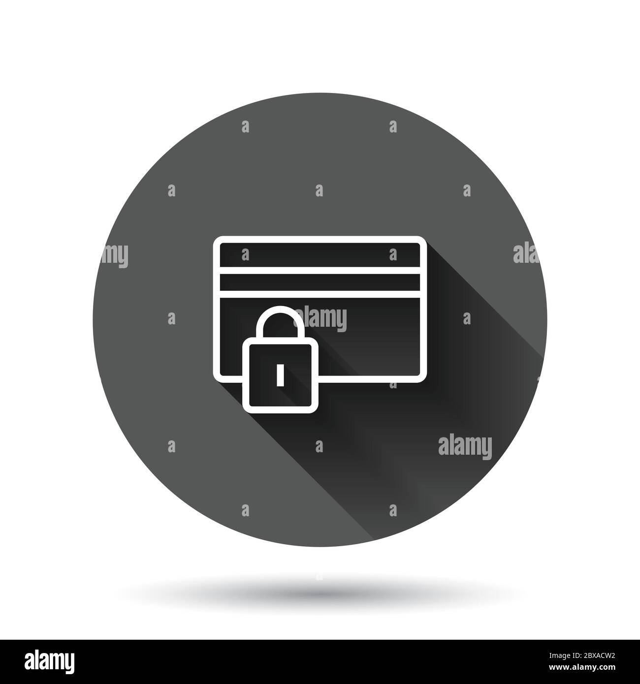 Credit card protection icon in flat style. Safe shopping vector ...