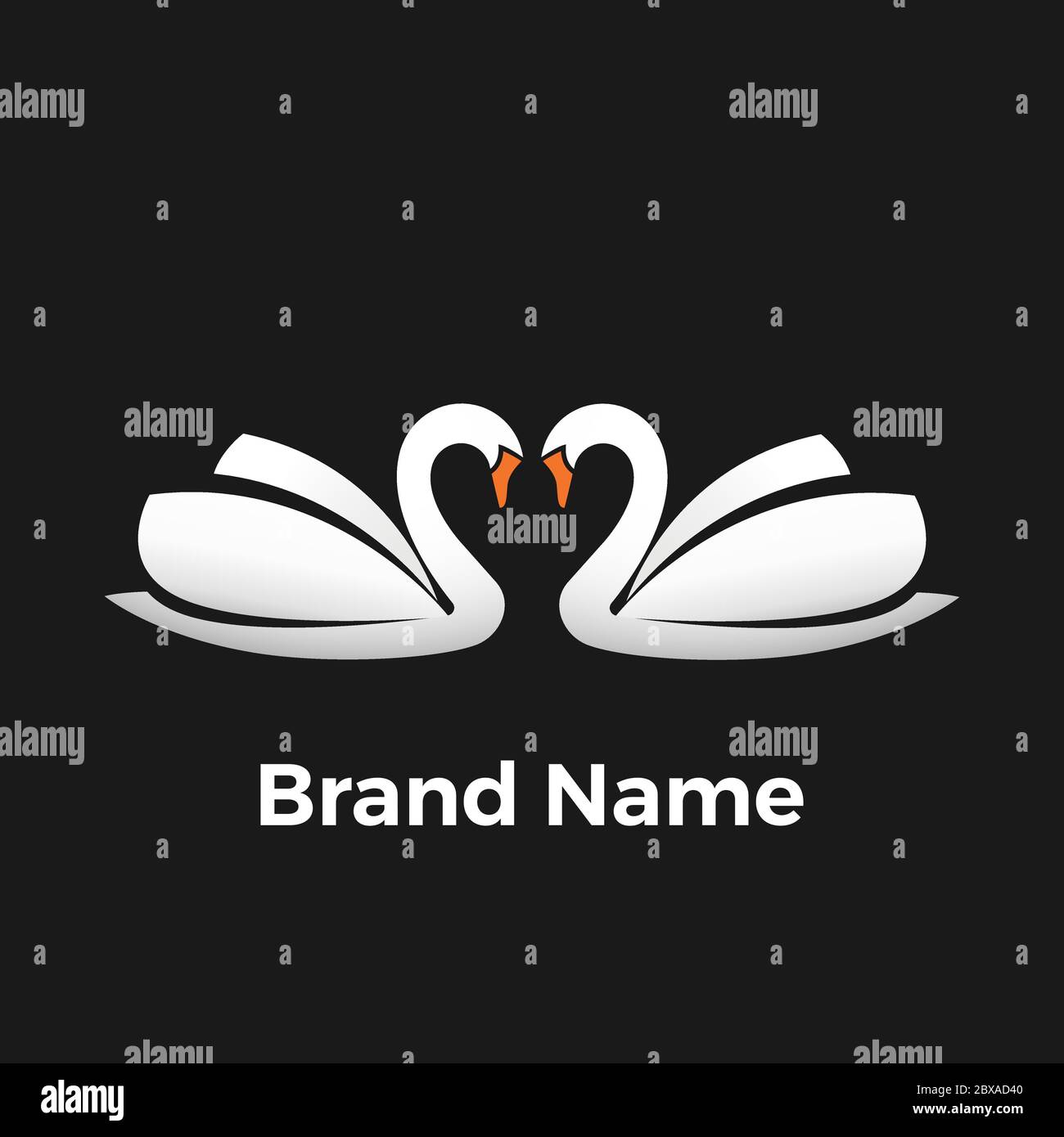 Twin Swan Logo Stock Vector