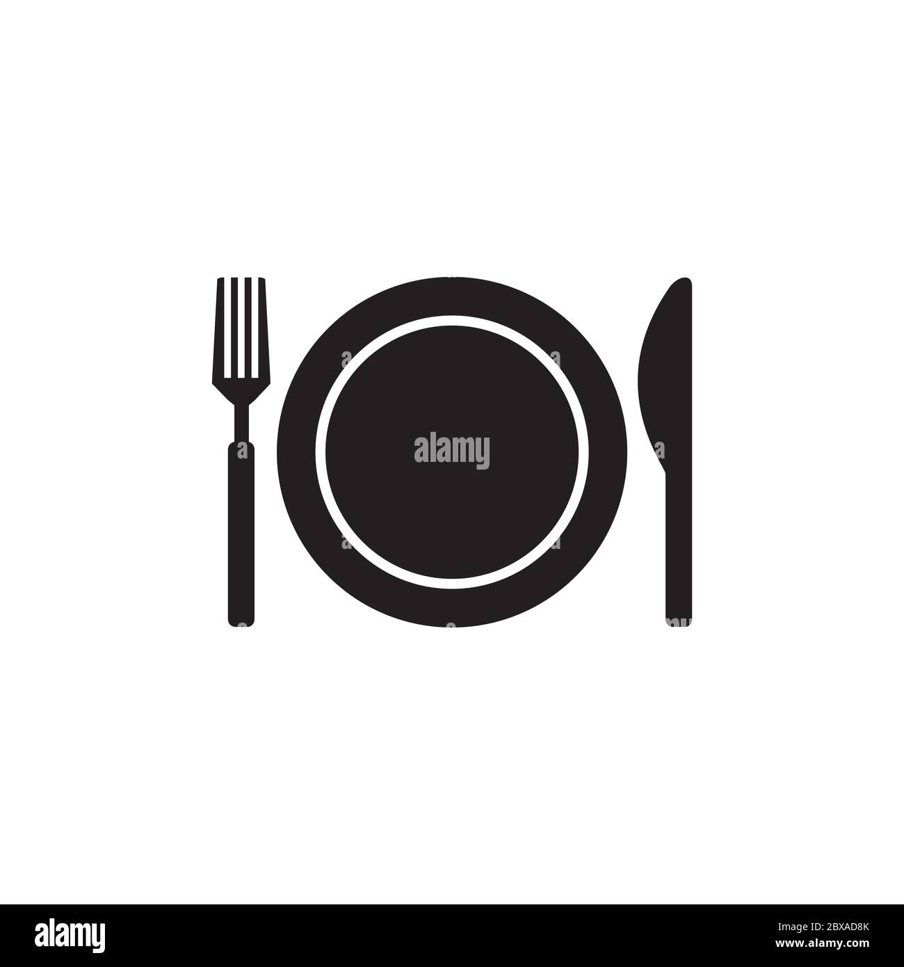 fork knife plate icon vector on white background Stock Vector