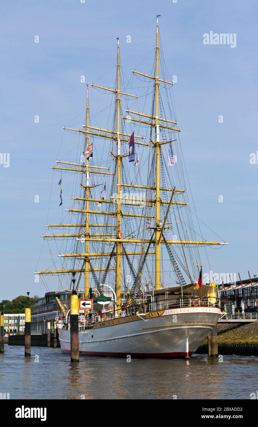 Sailing school ship 'Deutschland', Weser River, Bremen, Germany Stock Photo