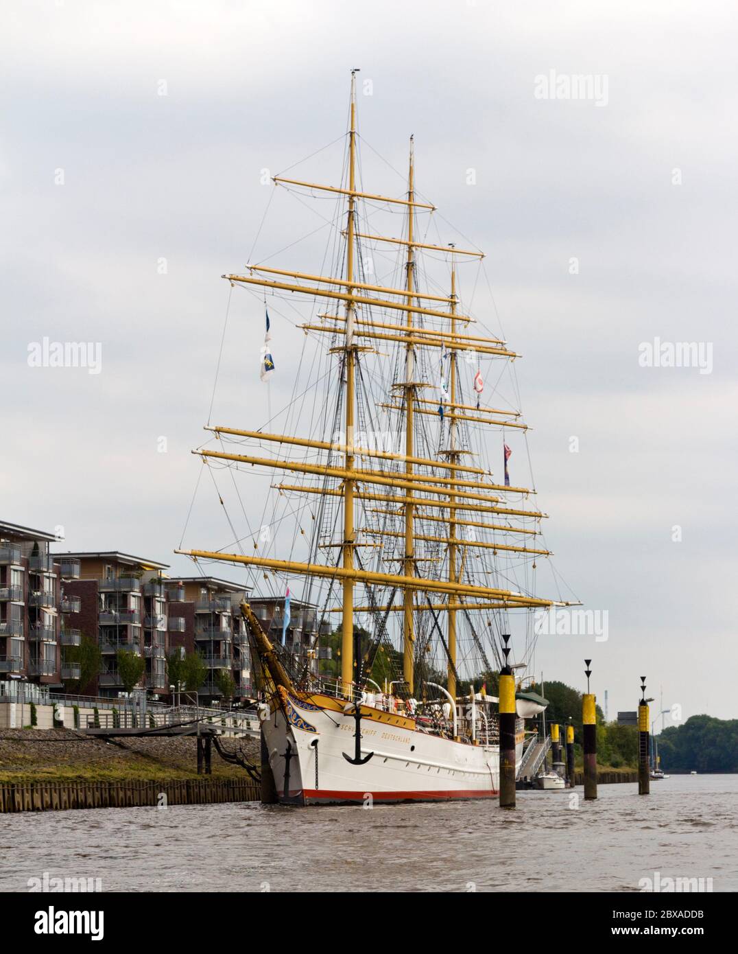 Sailing school ship 'Deutschland', Weser River, Bremen, Germany Stock Photo