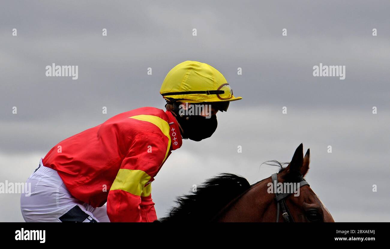 Lewis Edmunds at Lingfield Racecourse. Stock Photo
