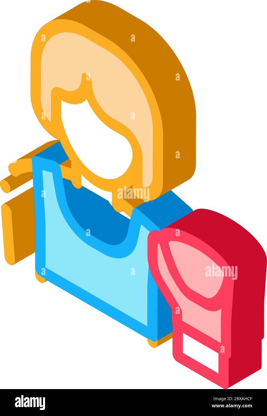 Boxer Woman isometric icon vector illustration Stock Vector