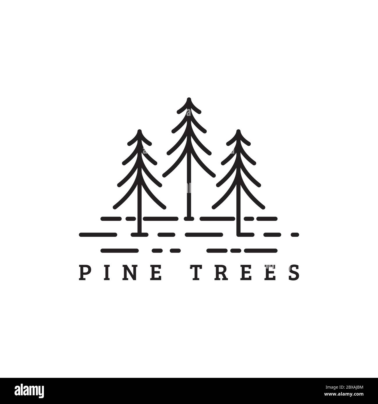 retro style pine tree design vector illustration Stock Vector