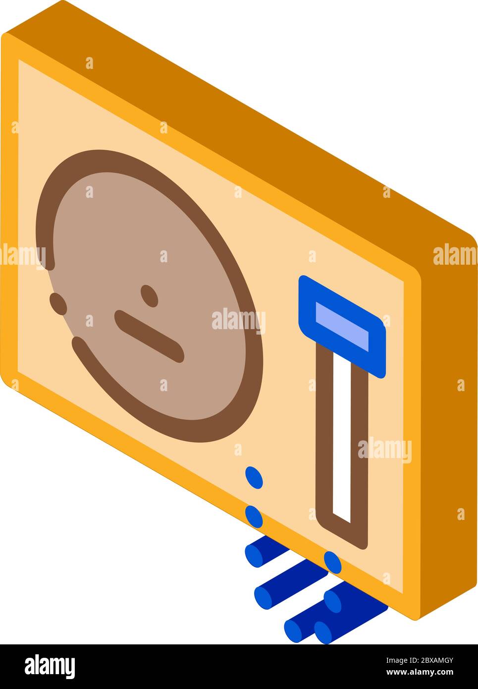 Gong isometric icon vector illustration Stock Vector