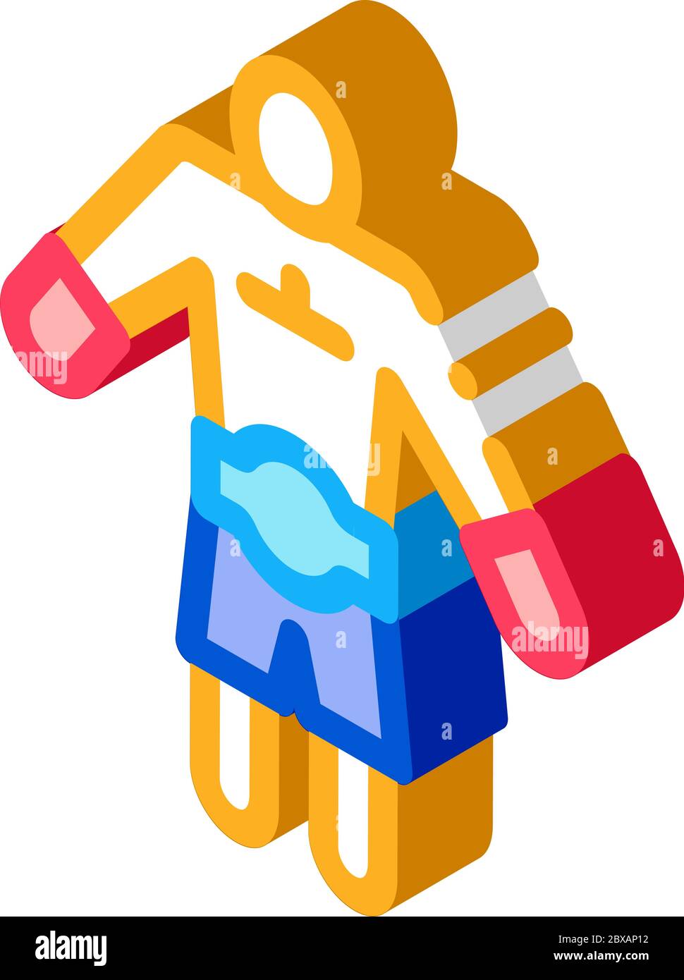 Winner Boxer isometric icon vector illustration Stock Vector