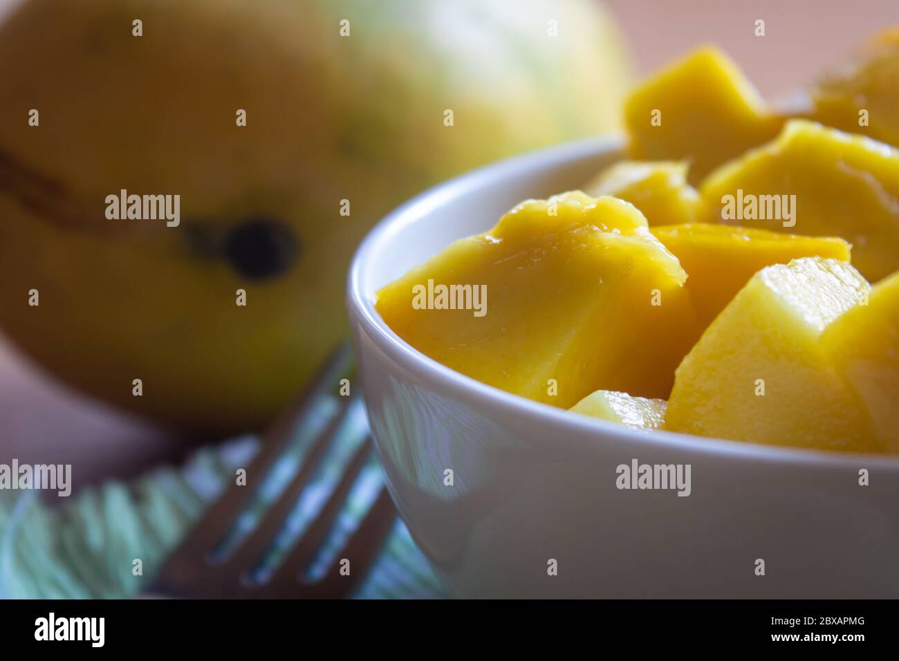 Imam Pasad mango(considered king of mangoes) cut into cube shape. Tasty ...