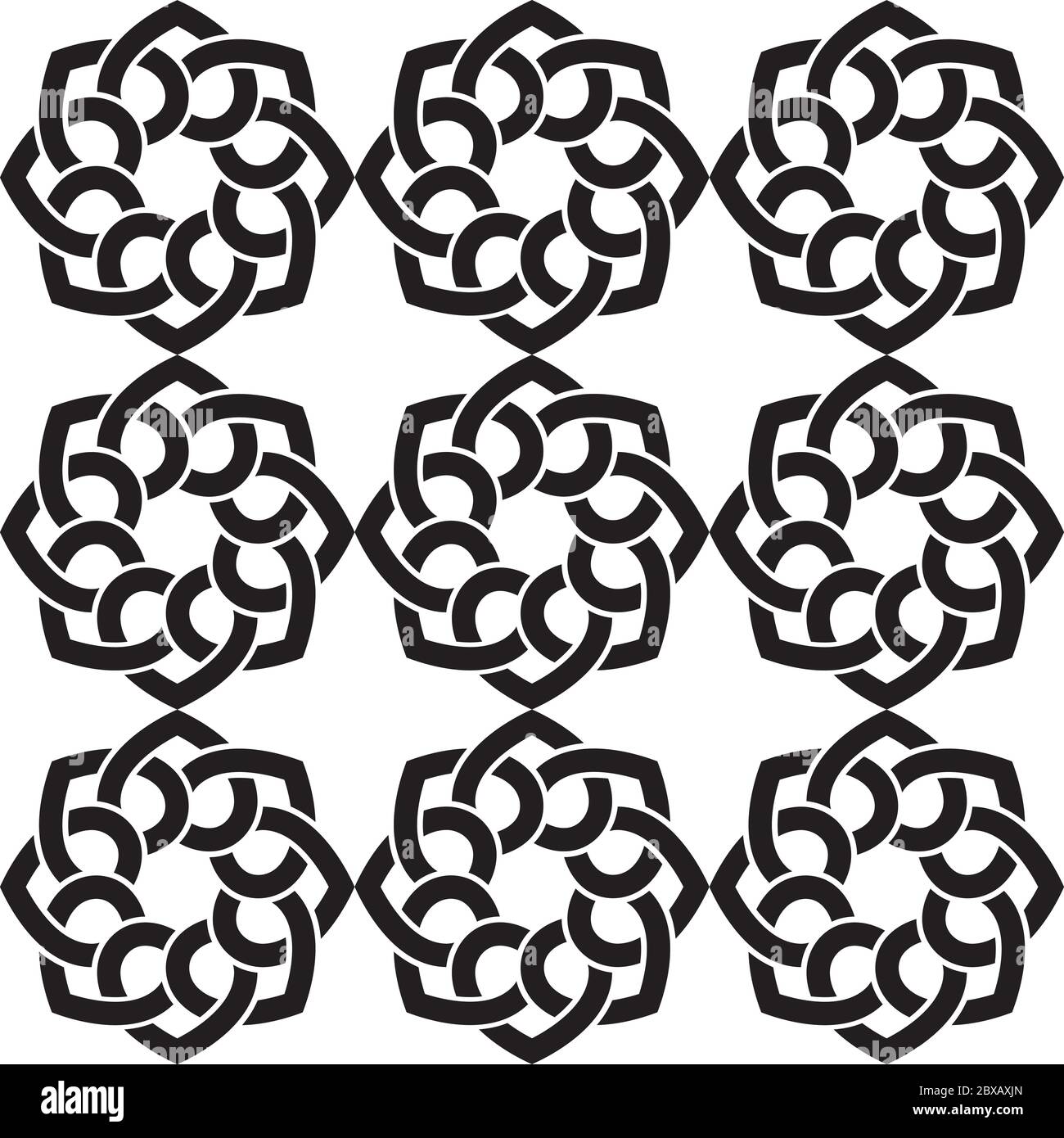 black pattern mandala on white bcakground Stock Vector