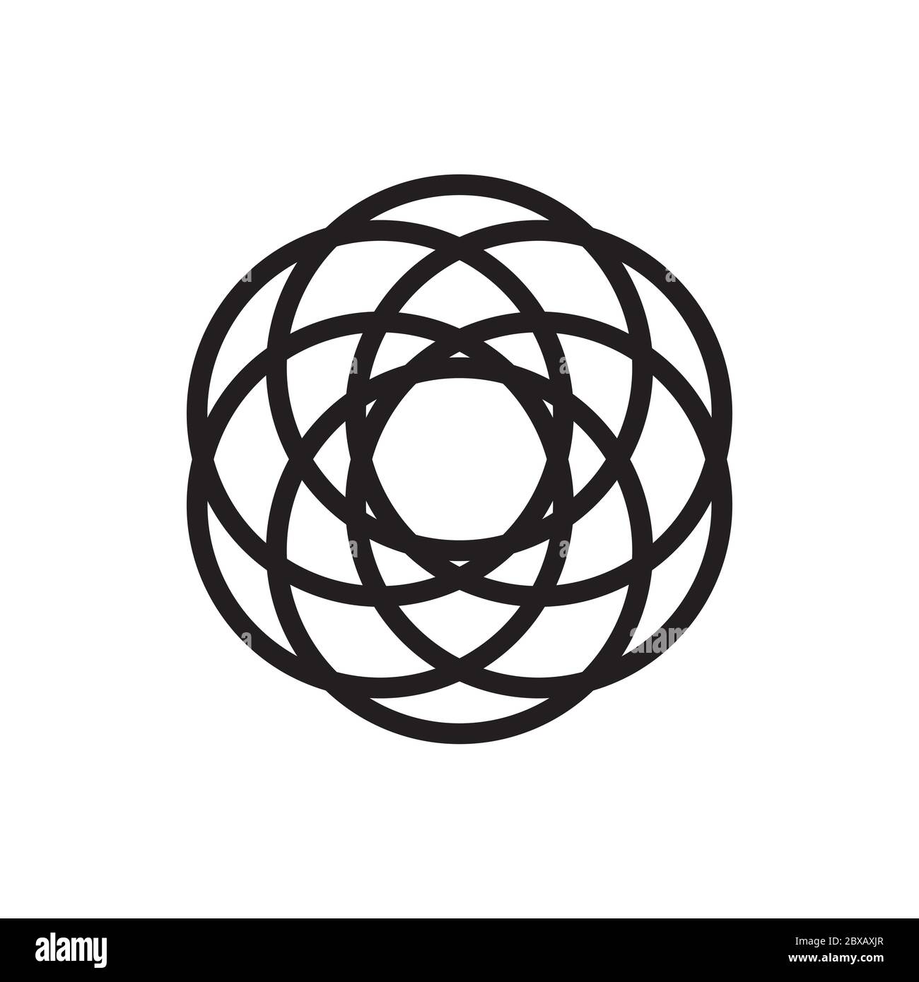 circle line atom icon vector on white background Stock Vector
