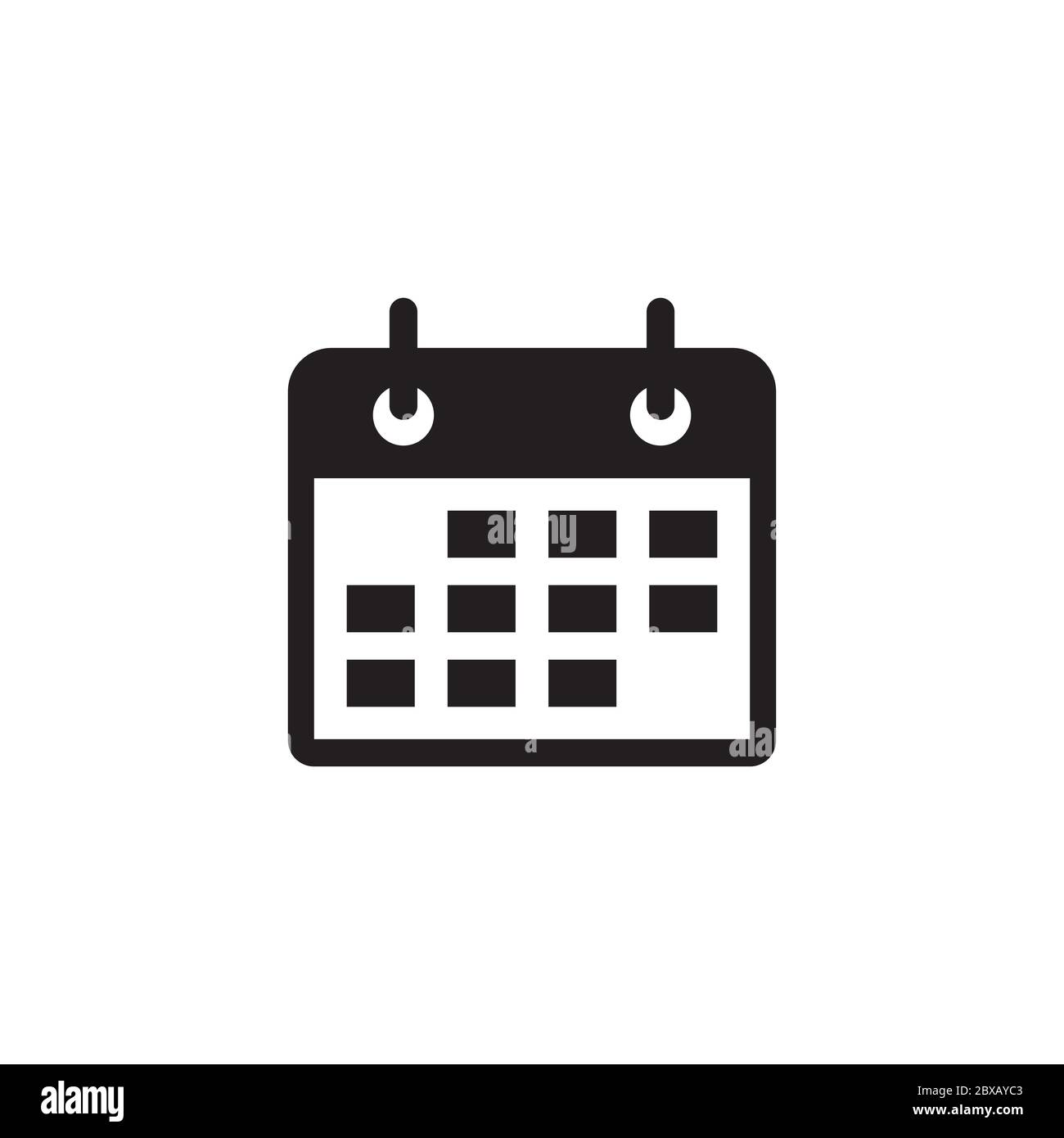 calendar icon symbol vector isolated on white background Stock Vector