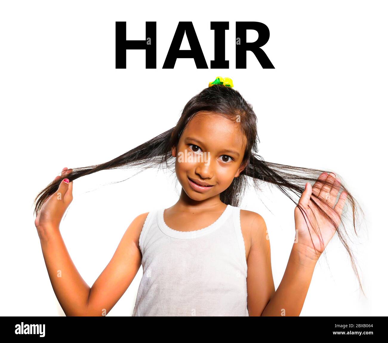 English learning body and face parts school card with beautiful and