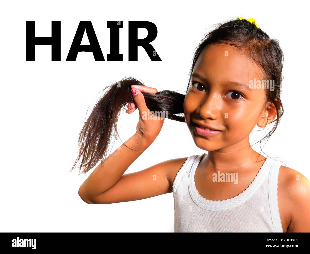 English learning body and face parts school card with beautiful and