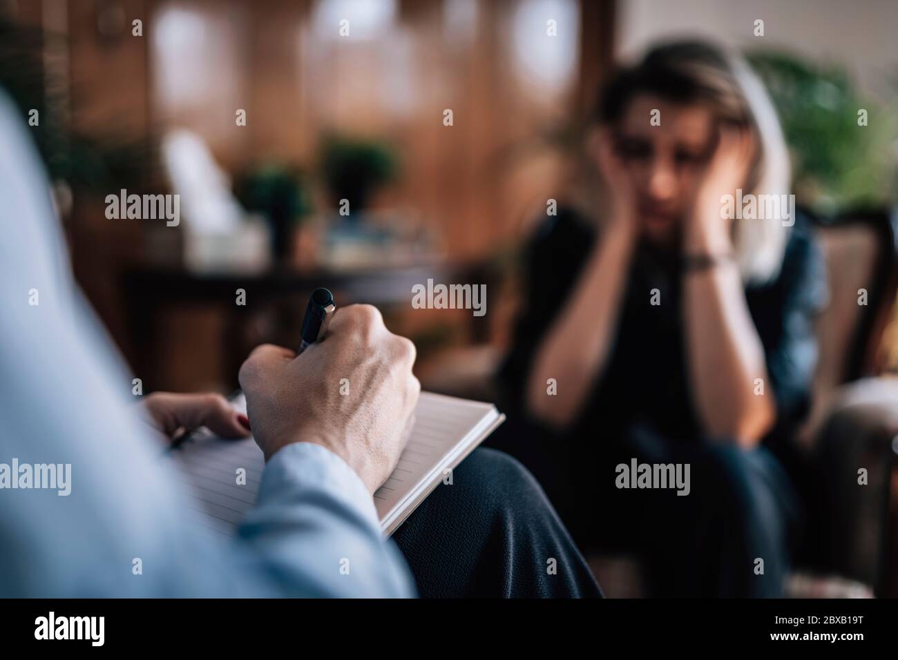 Psychiatrist with mental health patient Stock Photo