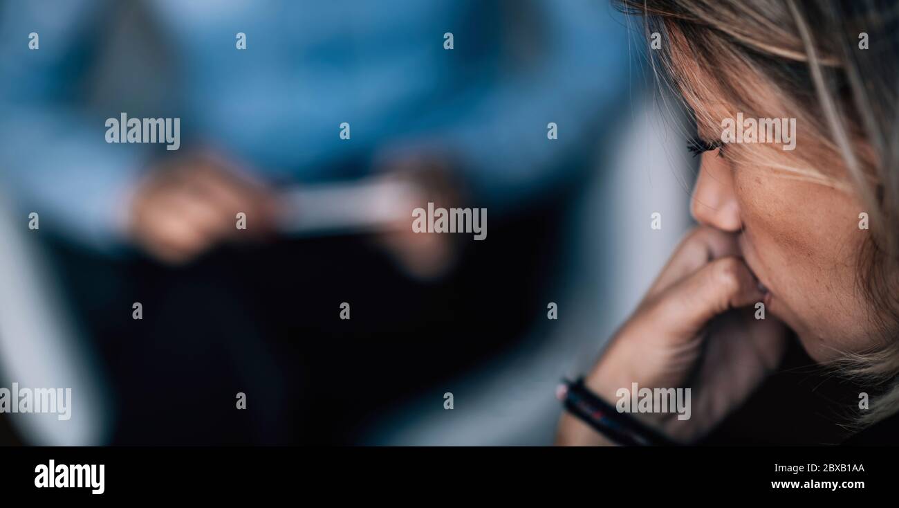 Psychotherapy treatment for major depression disorder Stock Photo