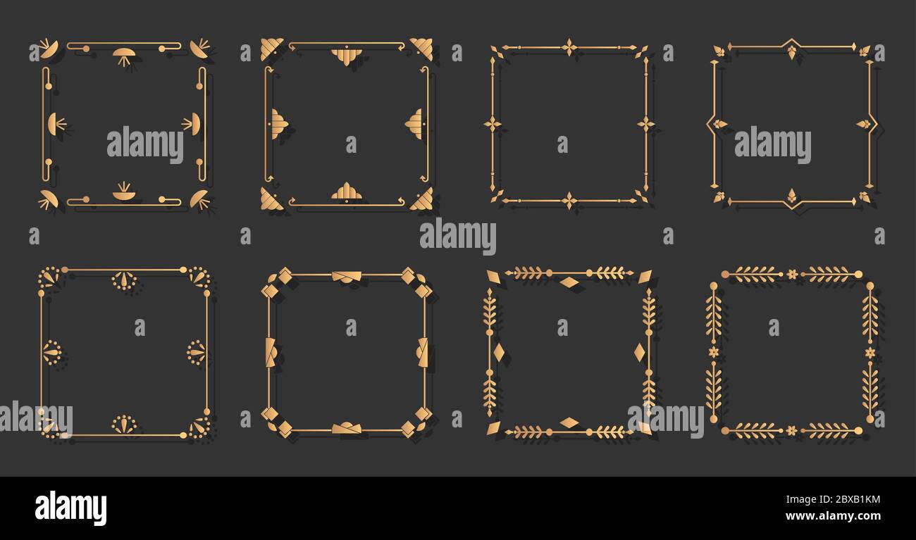 Black Gold Art Deco Frame High Resolution Stock Photography And Images Alamy