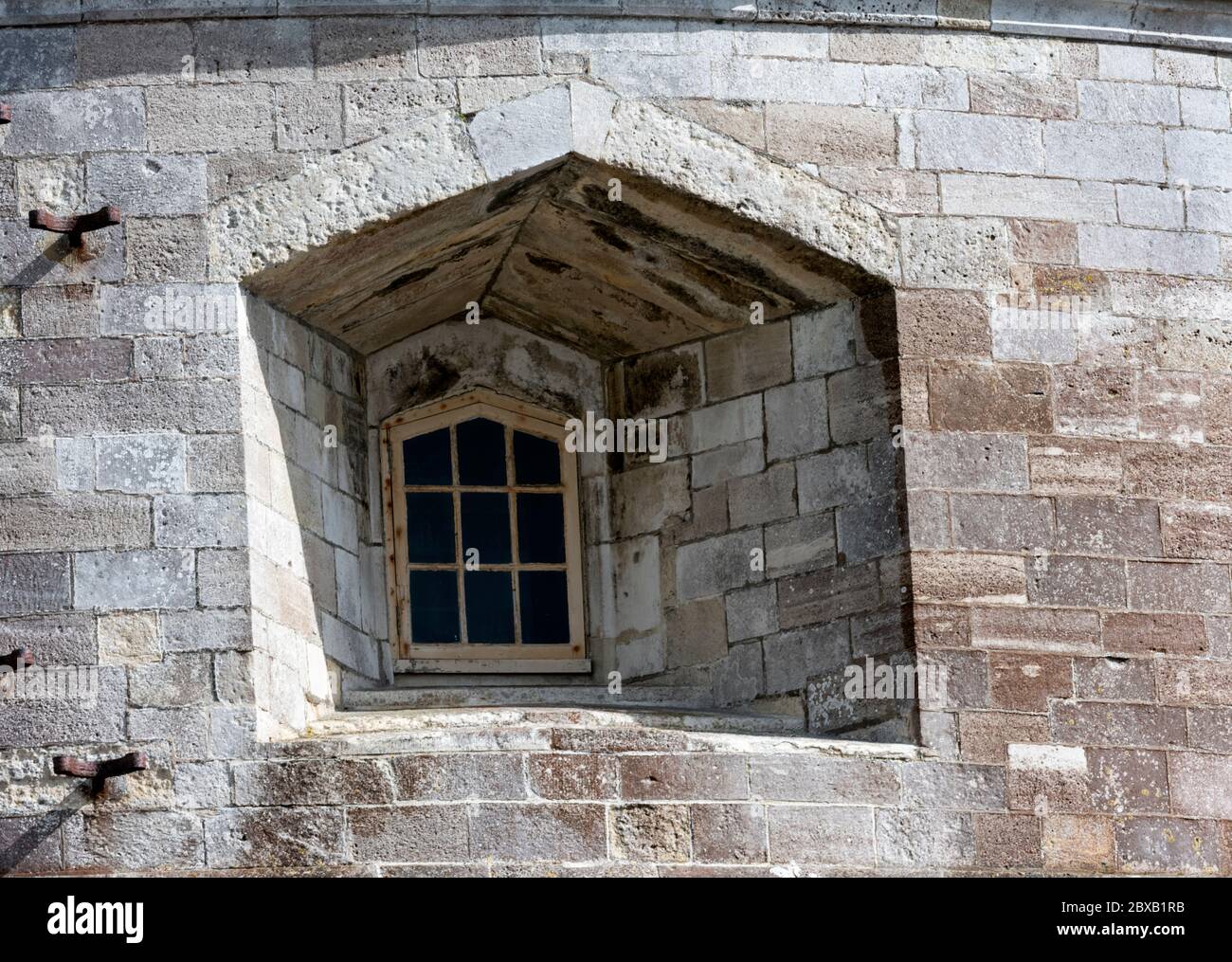 Window at Calshot Castle, Calshot Spit, Hampshire, England, UK Stock Photo