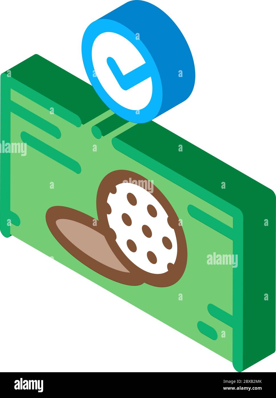Ball Hits Hole isometric icon vector illustration Stock Vector