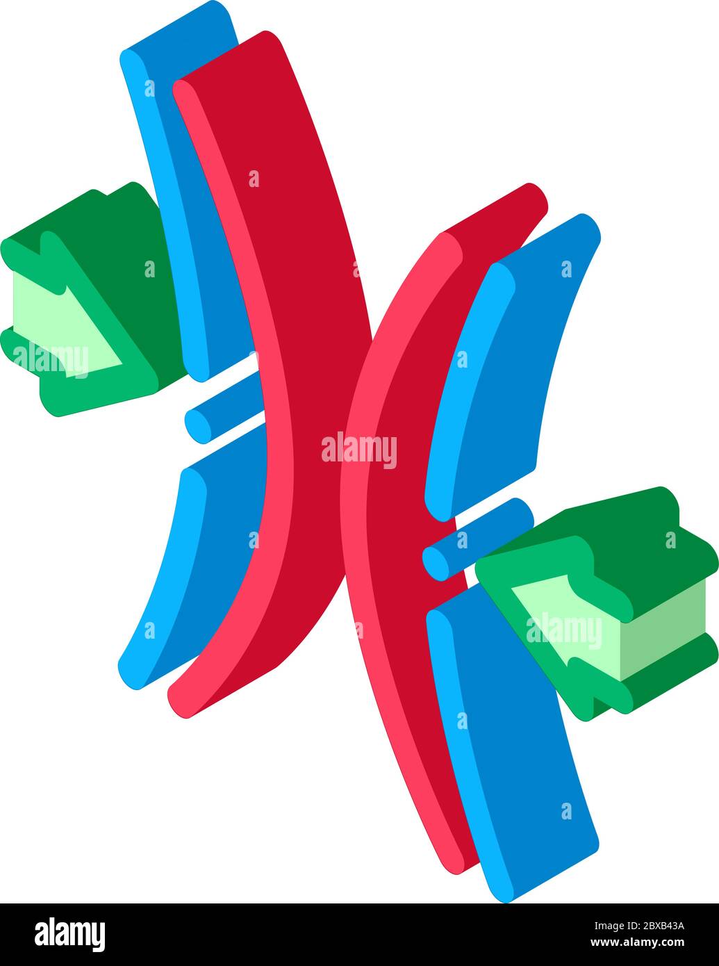 Block Vocal Cords isometric icon vector illustration Stock Vector