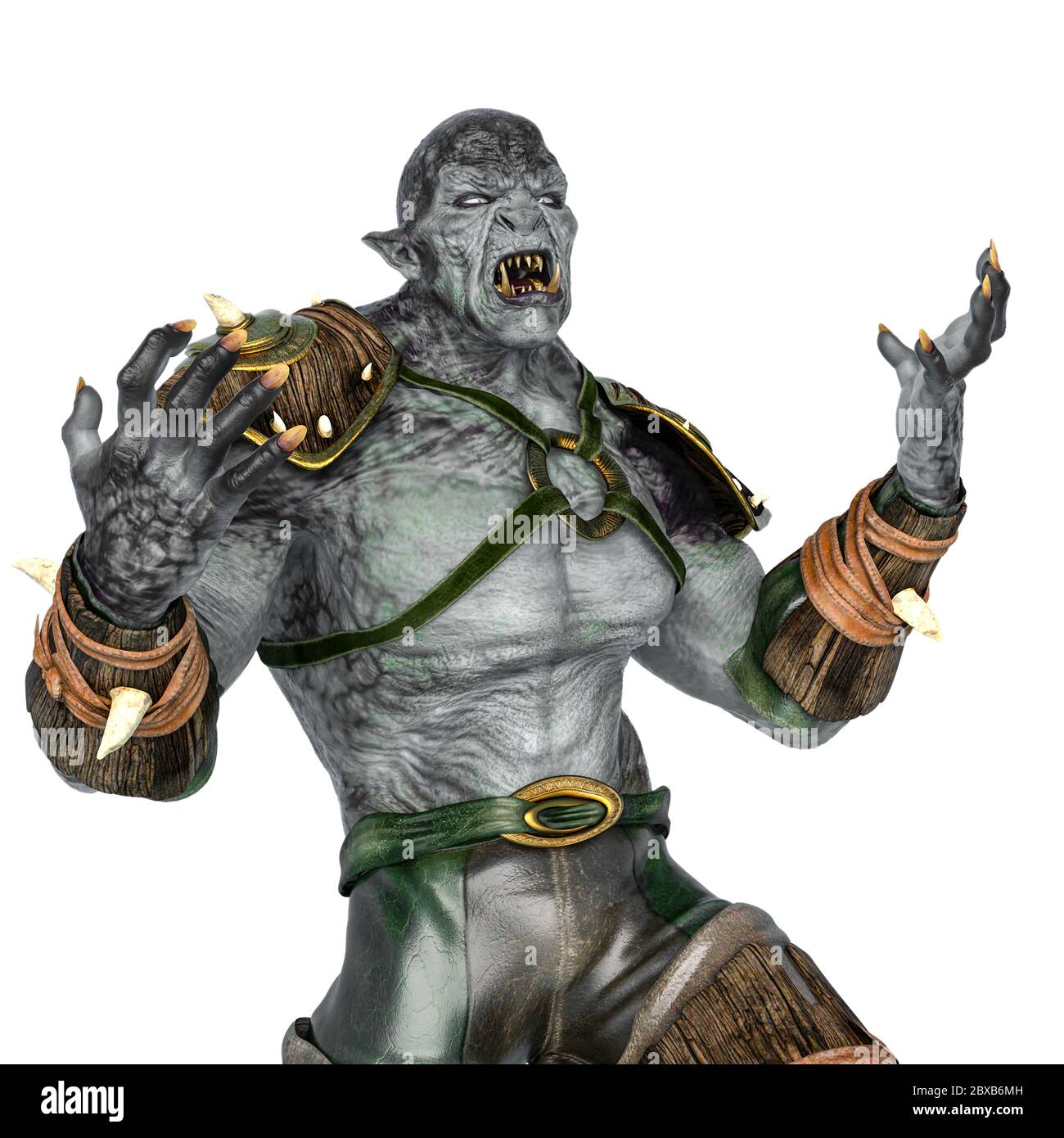Orc Warrior Frustrated 3d Illustration Stock Photo Alamy
