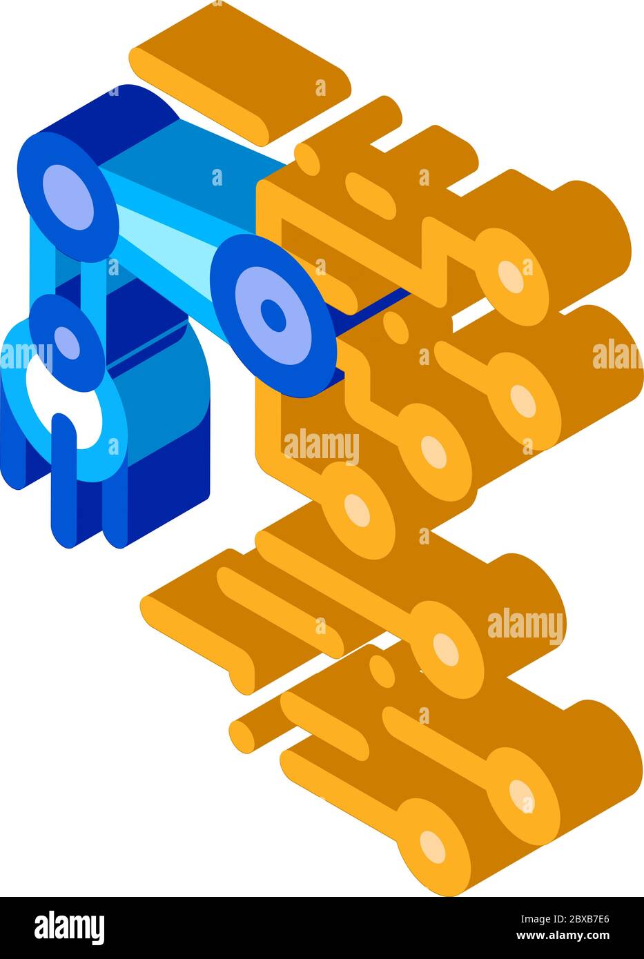 Robot Microchip Vector Outline Illustration Stock Vector