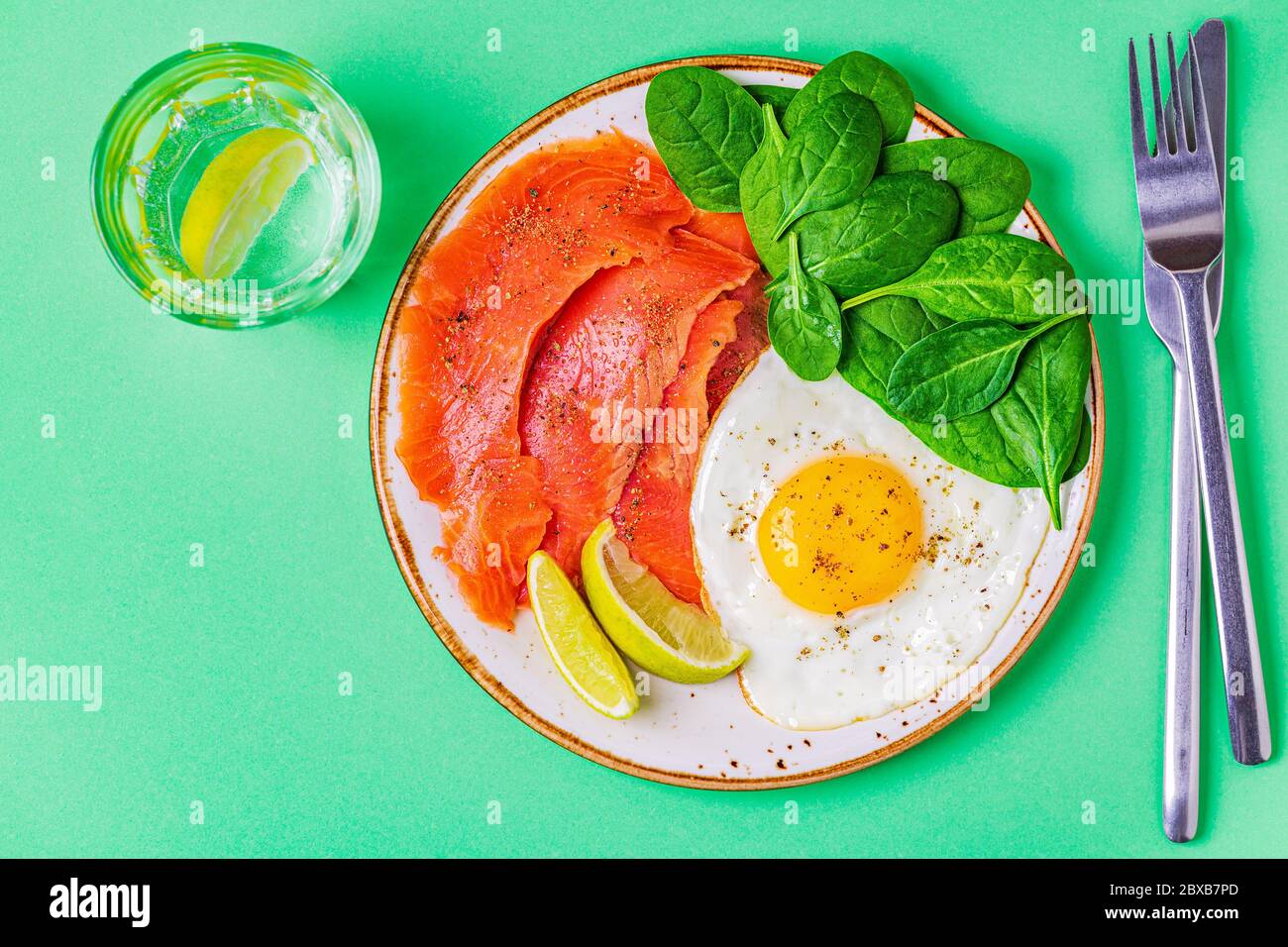 Ketogenic diet food, healthy meal concept, top view, copy space. Stock Photo