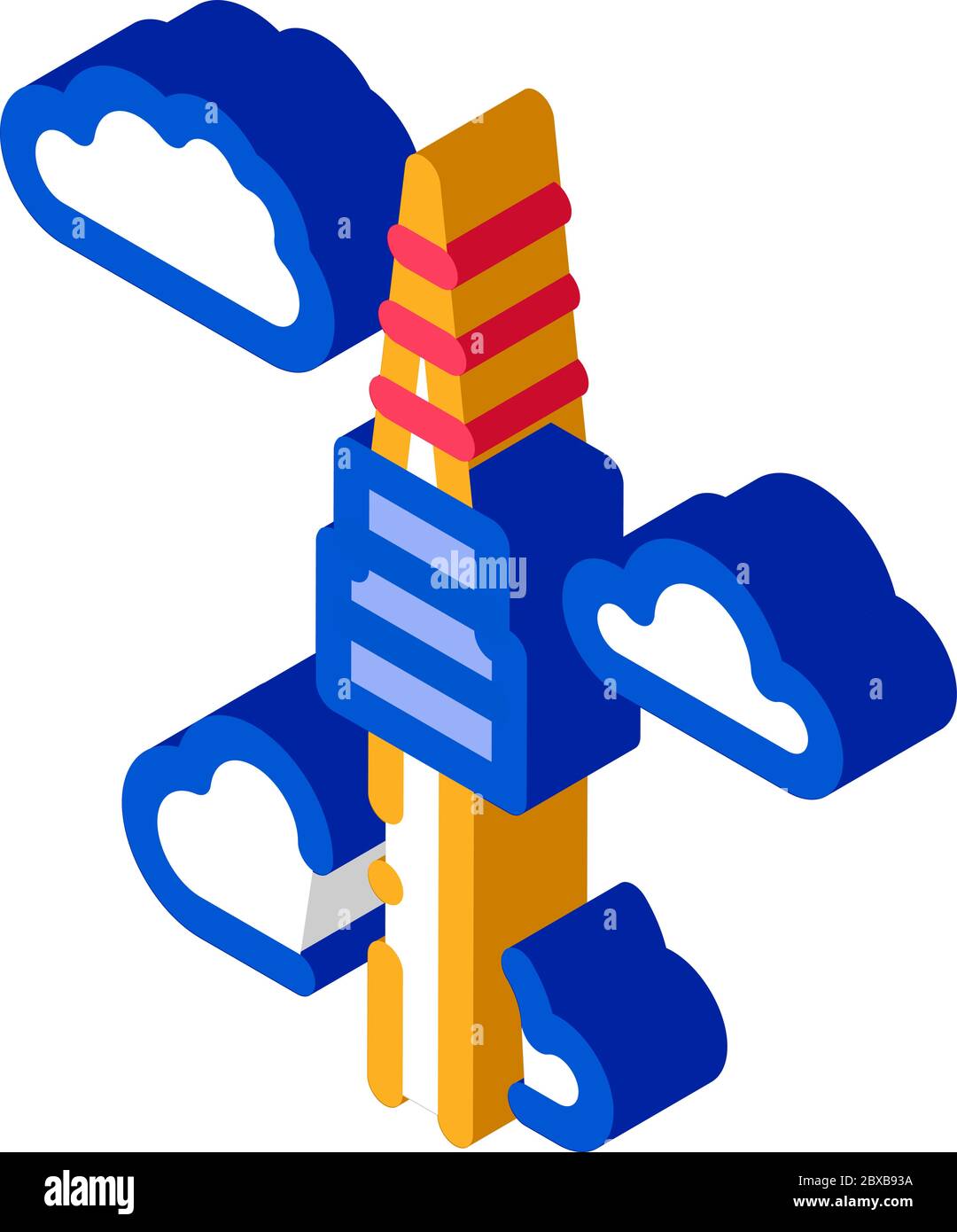 Korean Tower isometric icon vector illustration Stock Vector