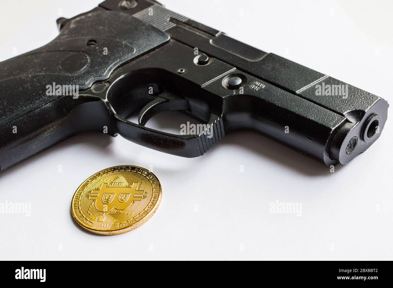 The concept of security of crypto currency and crimes with crypto currency. Stock Photo