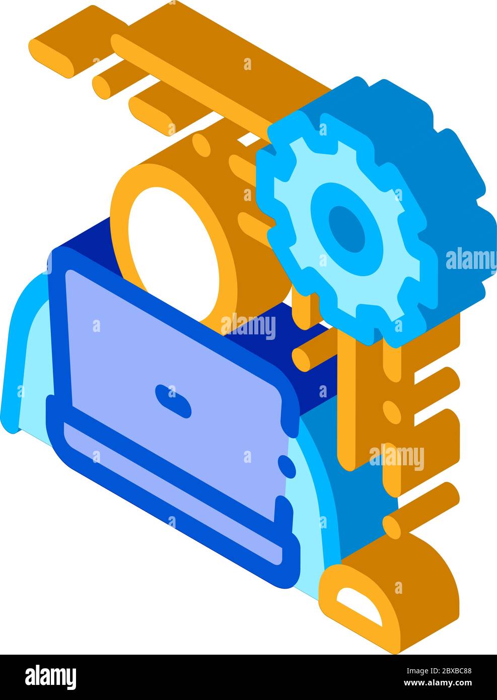 Programmer Work isometric icon vector illustration Stock Vector