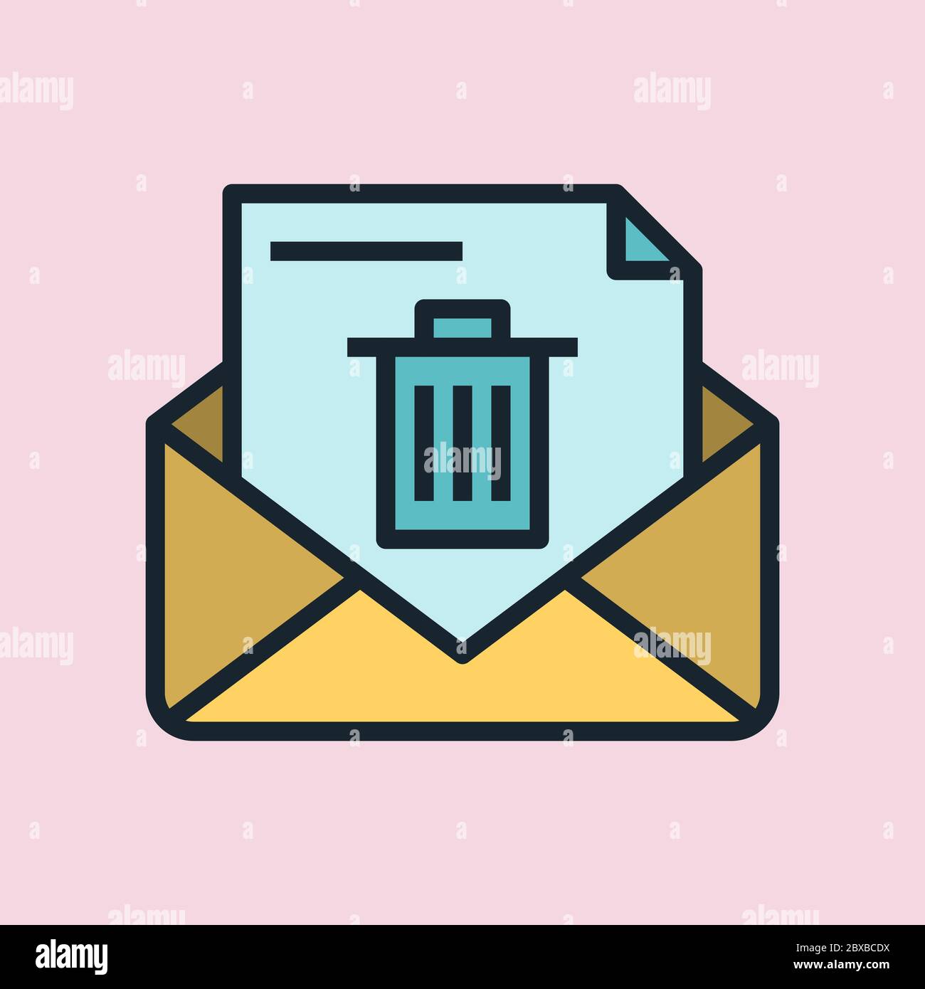 Spam or junk email. Social media concept illustration, flat design linear style banner. Usage for e-mail newsletters, headers, blog posts, print  Stock Vector