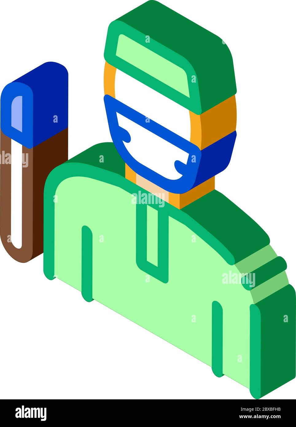 Korean Doctor isometric icon vector illustration Stock Vector