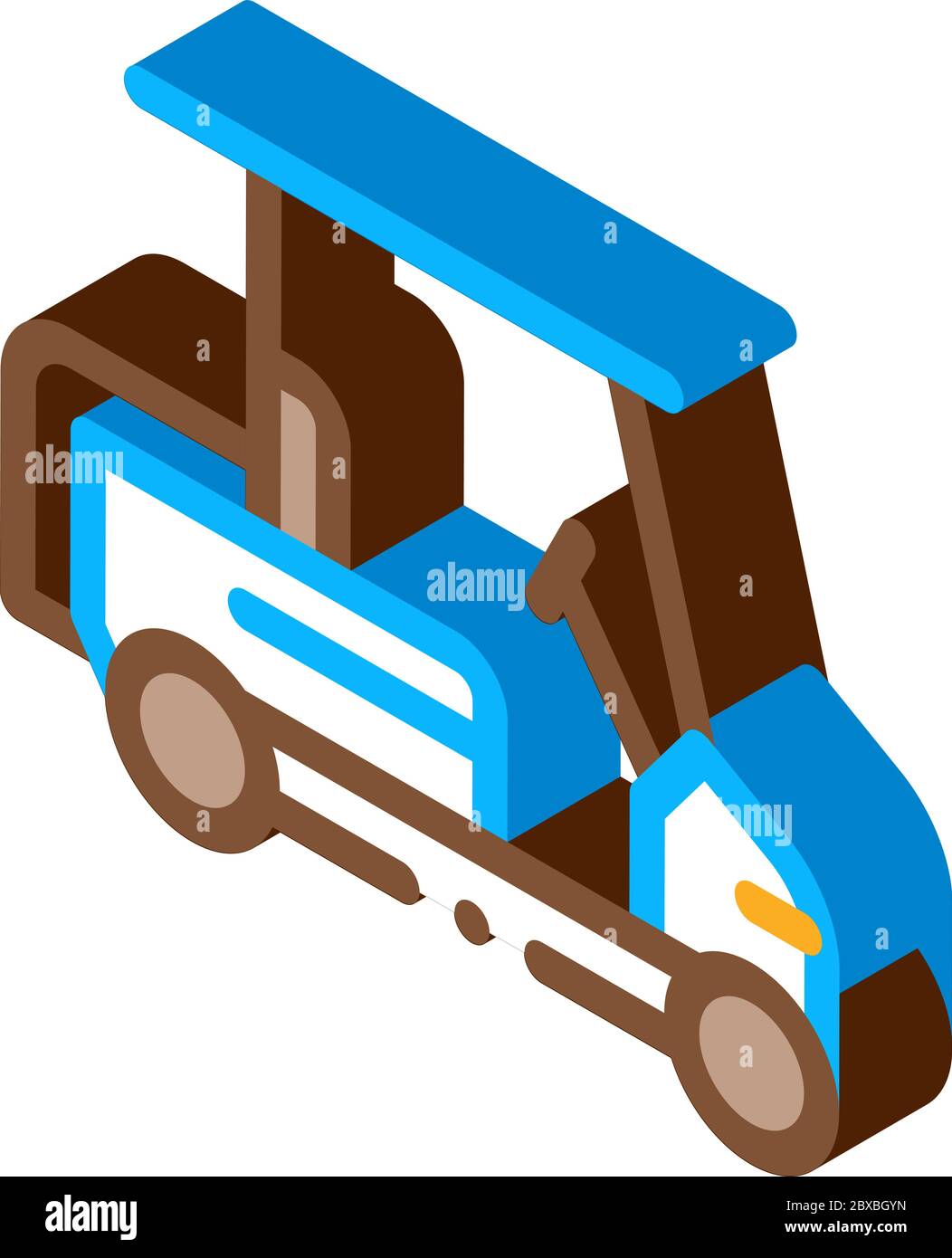 Caddy Golf Car isometric icon vector illustration Stock Vector