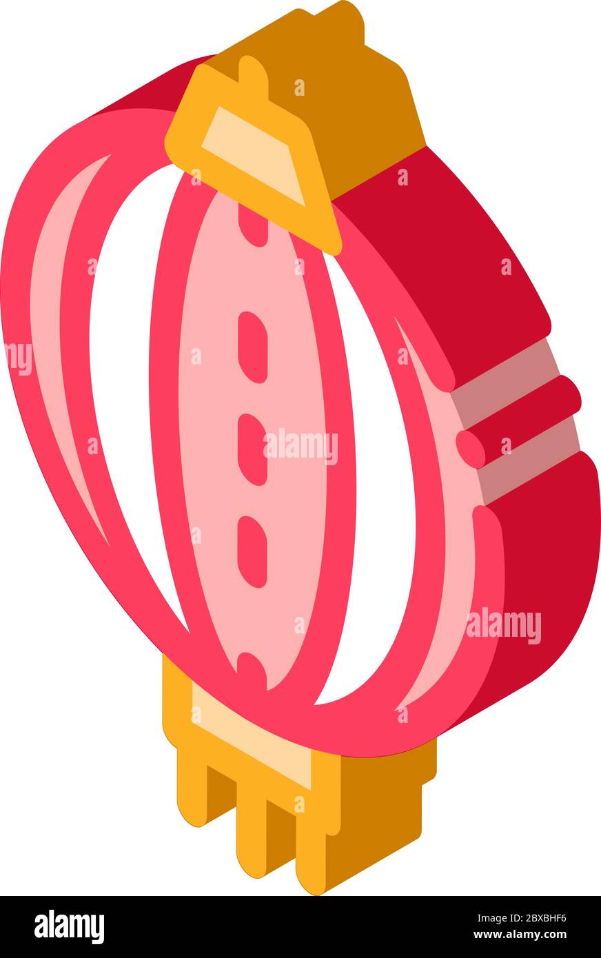 Asian Lantern isometric icon vector illustration Stock Vector