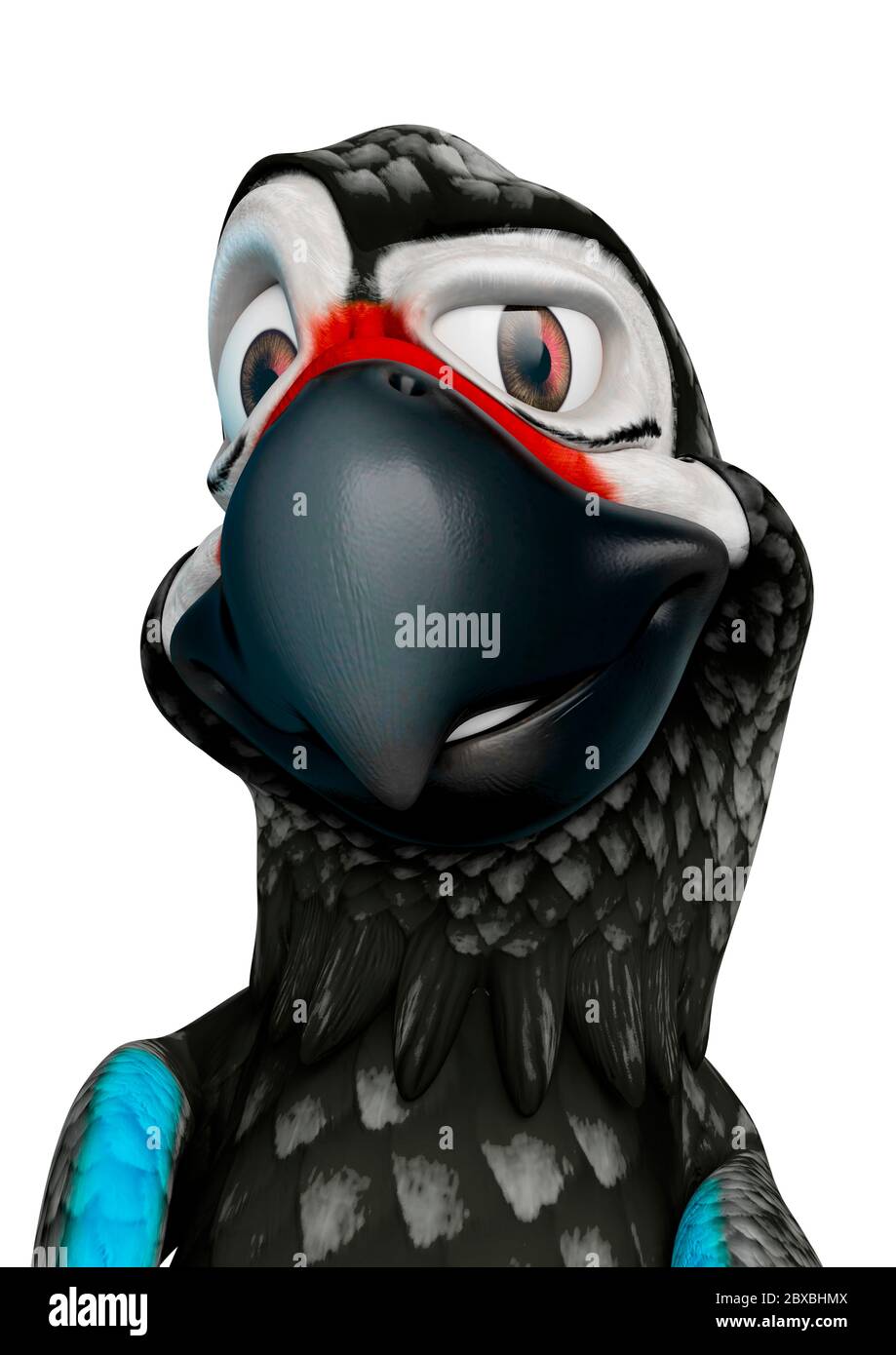 Dubbious green parrot cartoon is dubbious in a white background. This guy in ...
