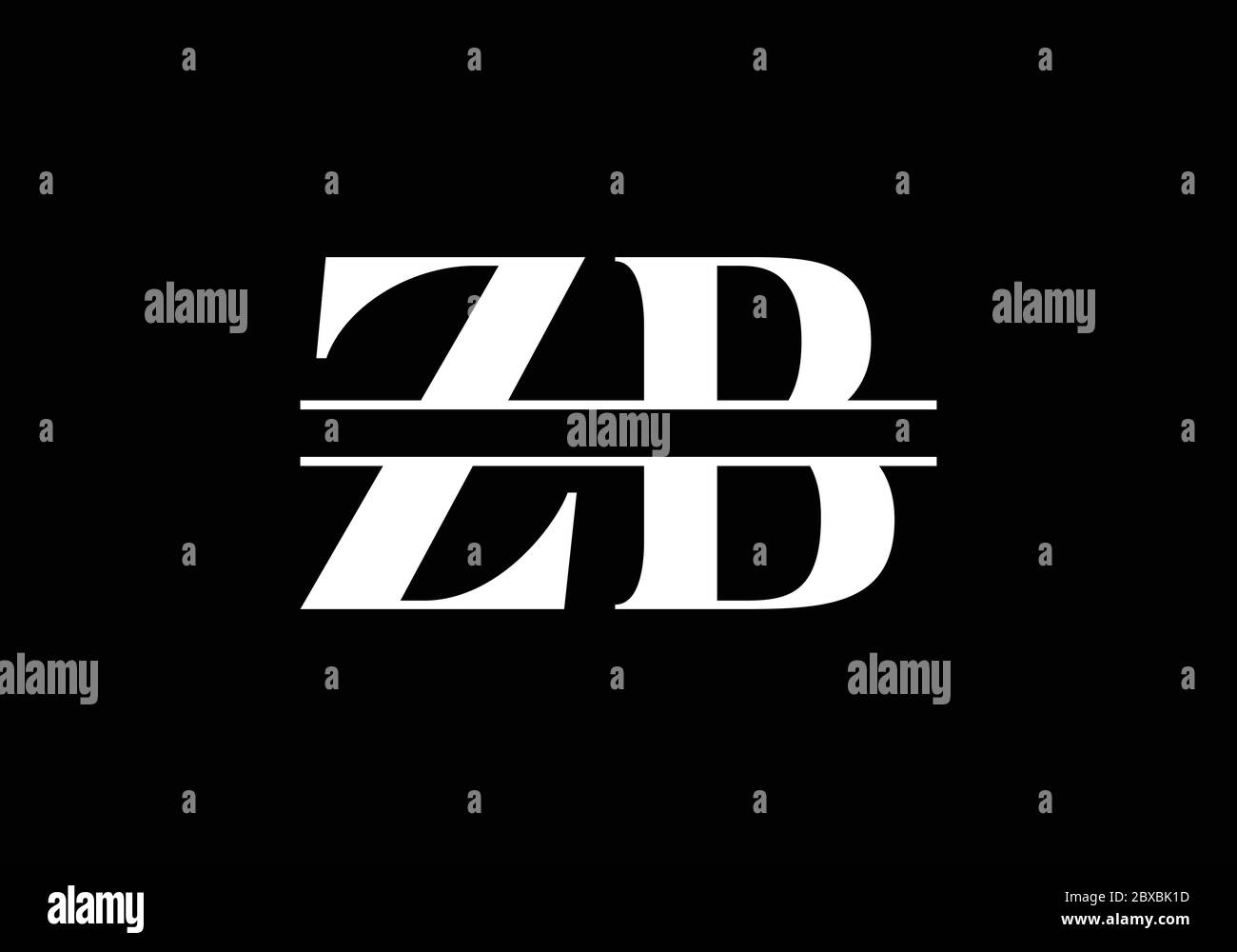 Initial Monogram Letter Z B Logo Design Vector Template. Graphic ...