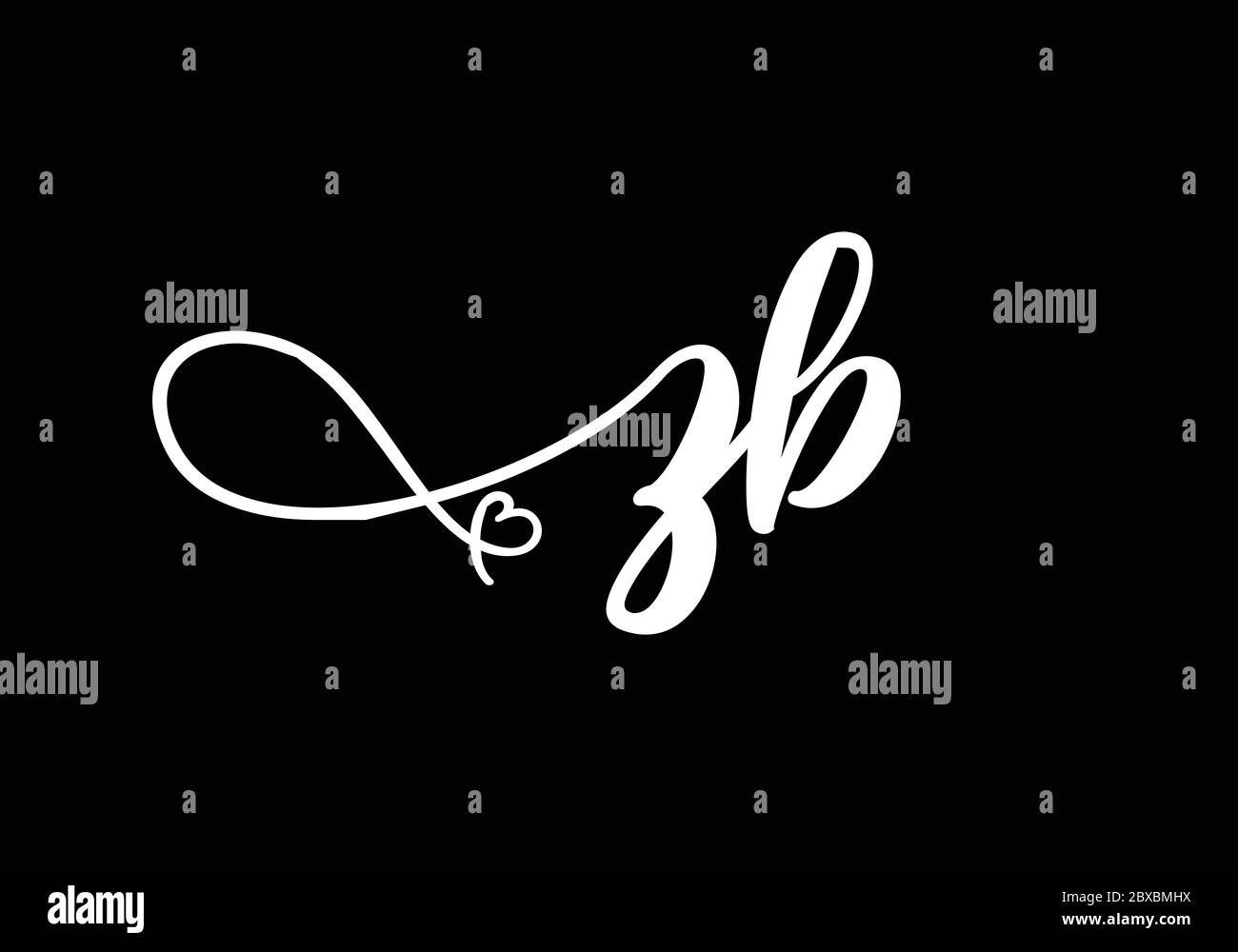 Initial Monogram Letter Z B Logo Design Vector Template. Graphic ...