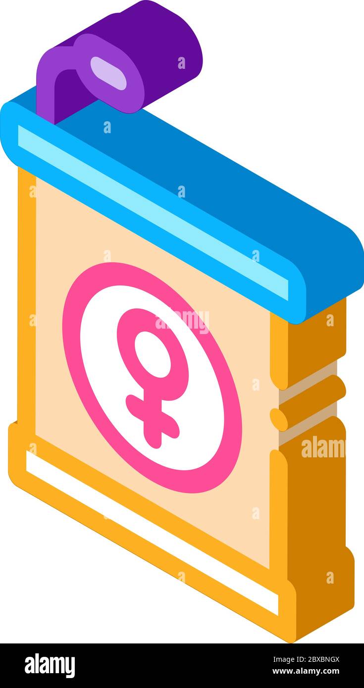 Pedestal Mike isometric icon vector illustration Stock Vector