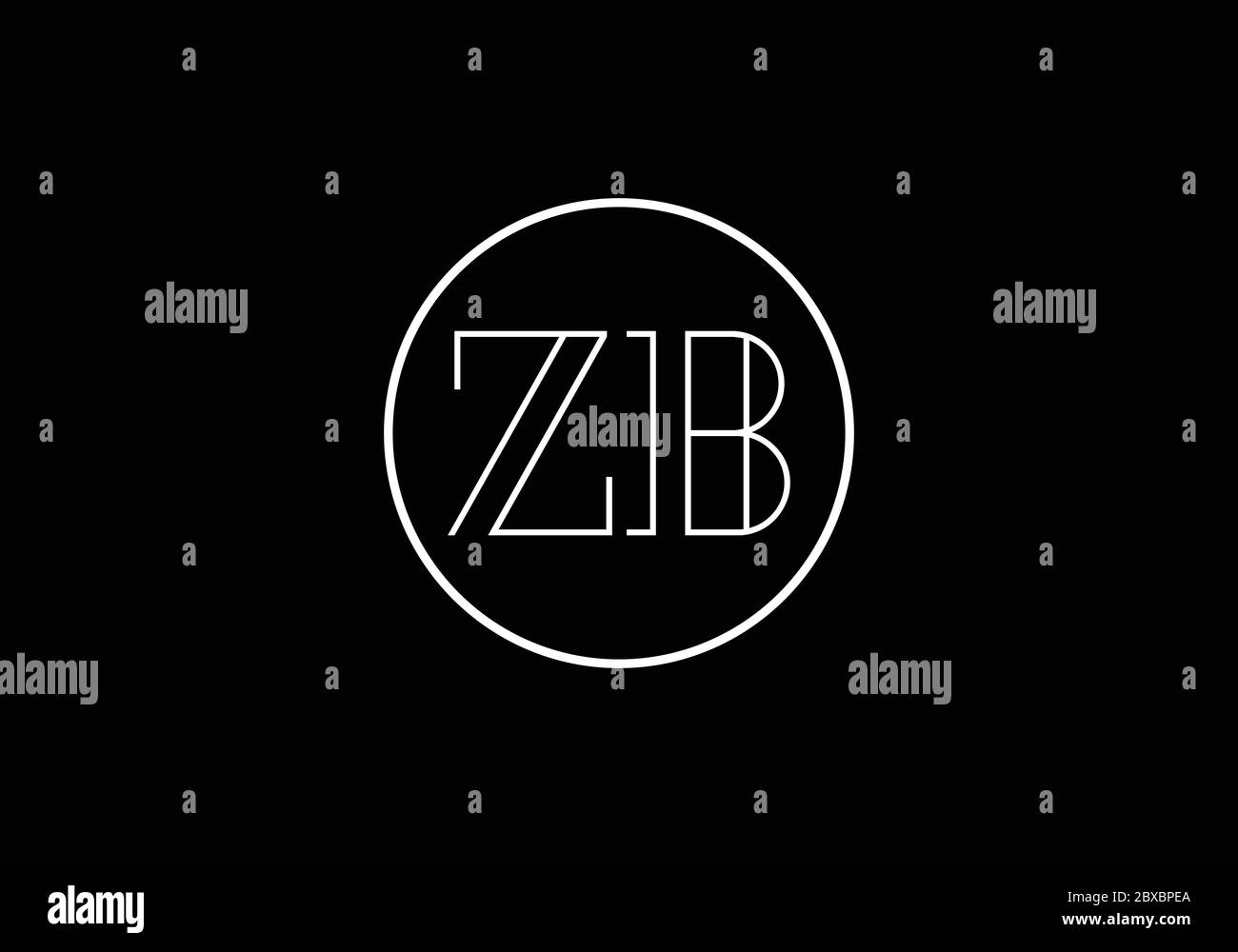 Initial Monogram Letter Z B Logo Design Vector Template. Graphic ...