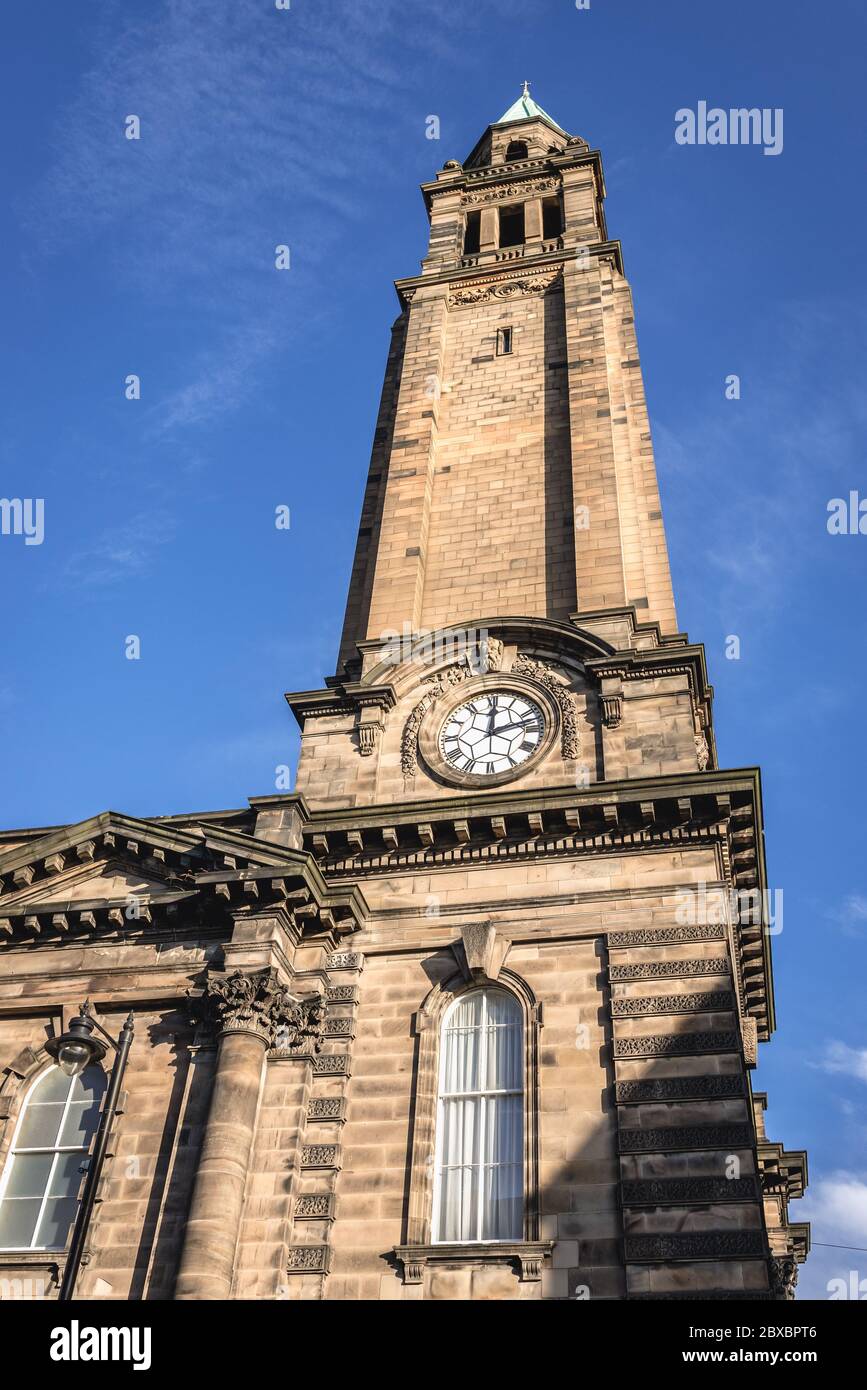 Tower of Charlotte Chapel, formely St George West Church in Edinburgh, the capital of Scotland, part of United Kingdom Stock Photo