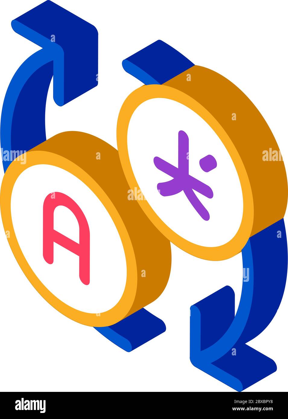 Language Translation Arrows isometric icon vector illustration Stock Vector
