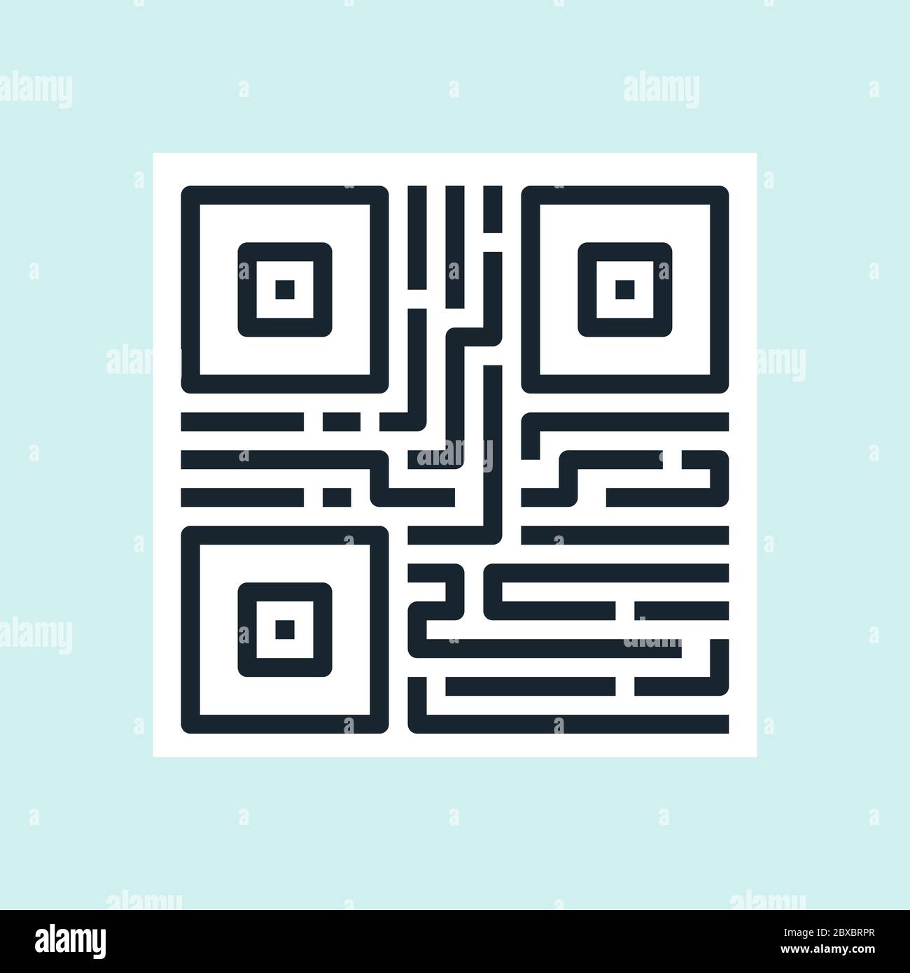 QR Code. Digital marketing concept illustration, flat design linear style banner. Usage for e-mail newsletters, headers, blog posts, print and more.  Stock Vector