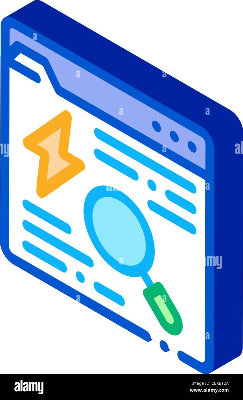 Search Web Info isometric icon vector illustration Stock Vector