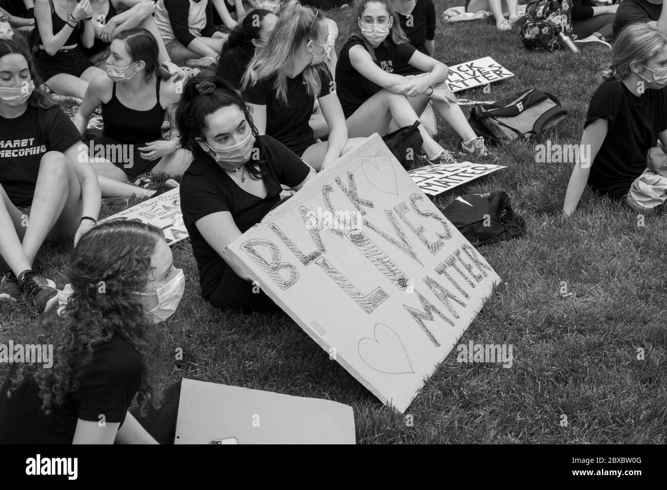 High school students protest america Black and White Stock Photos ...