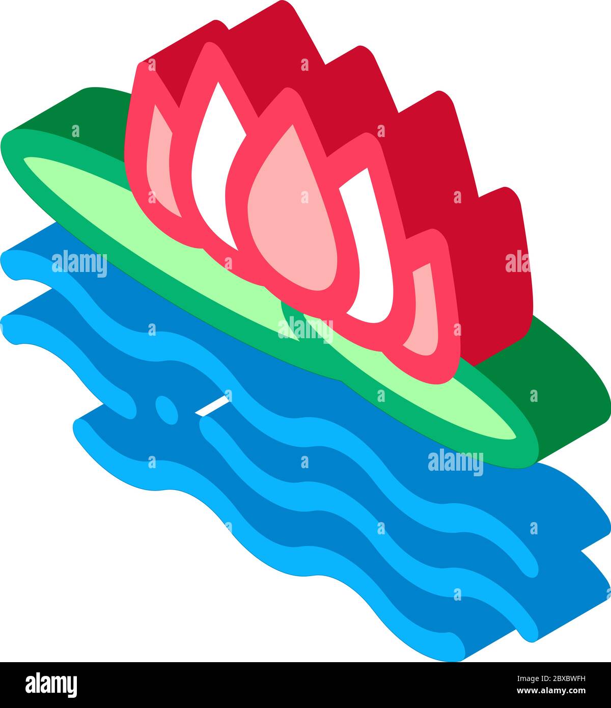 Lotus Nation Thailand Flower isometric icon vector illustration Stock ...