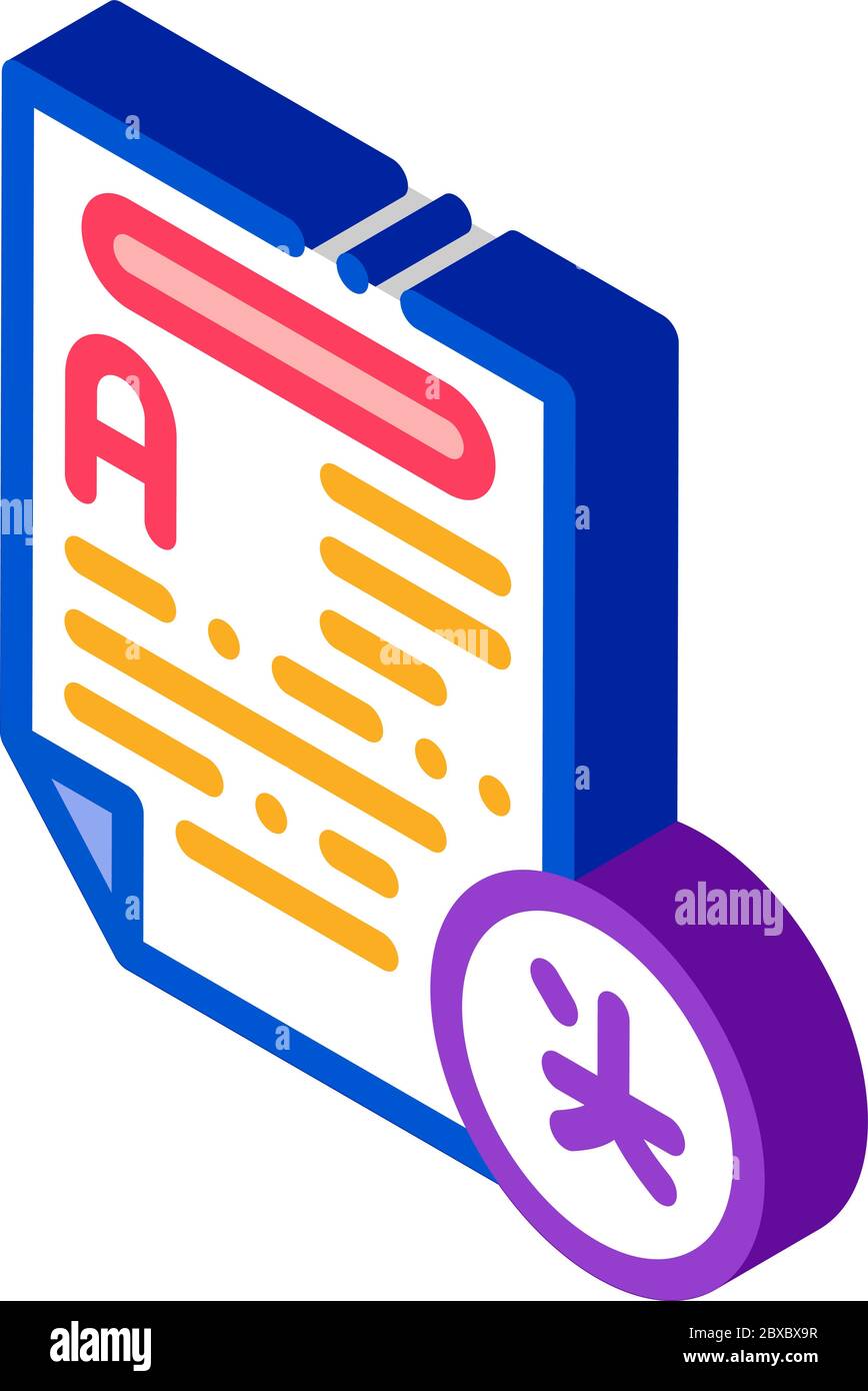 Text File For Translation isometric icon vector illustration Stock Vector
