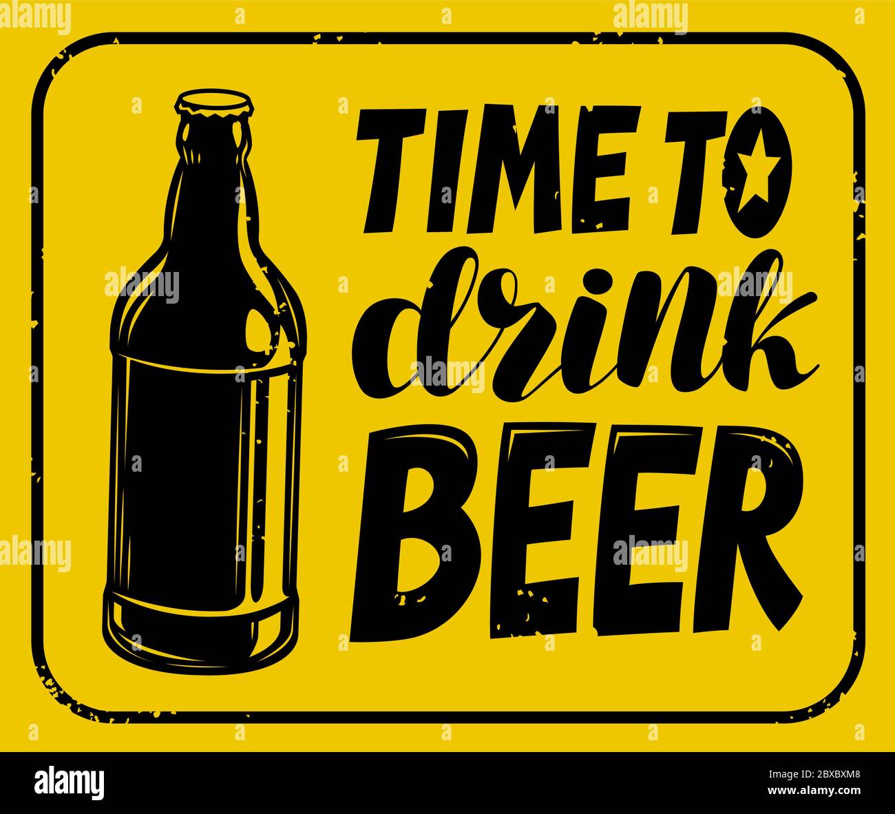 Beer sign. Retro poster for pub or bar vintage vector illustration Stock Vector